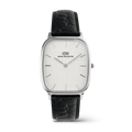 Daniel Wellington DW00100953 Marlon – Orologio uomo cassa cushion silver quadrante linen bianco cinturino pelle nera croc da CICCO Gioielleria