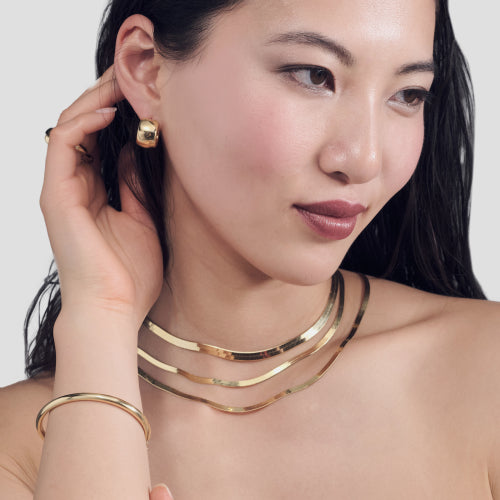 UNOAERRE ARGENTO - 6391 Collana in argento dorato Herringbone