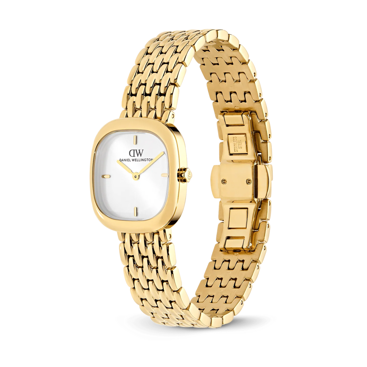 Daniel Wellington Corta DW00100993 – Vista laterale – Orologio donna gold grain-link – CICCO Gioielleria