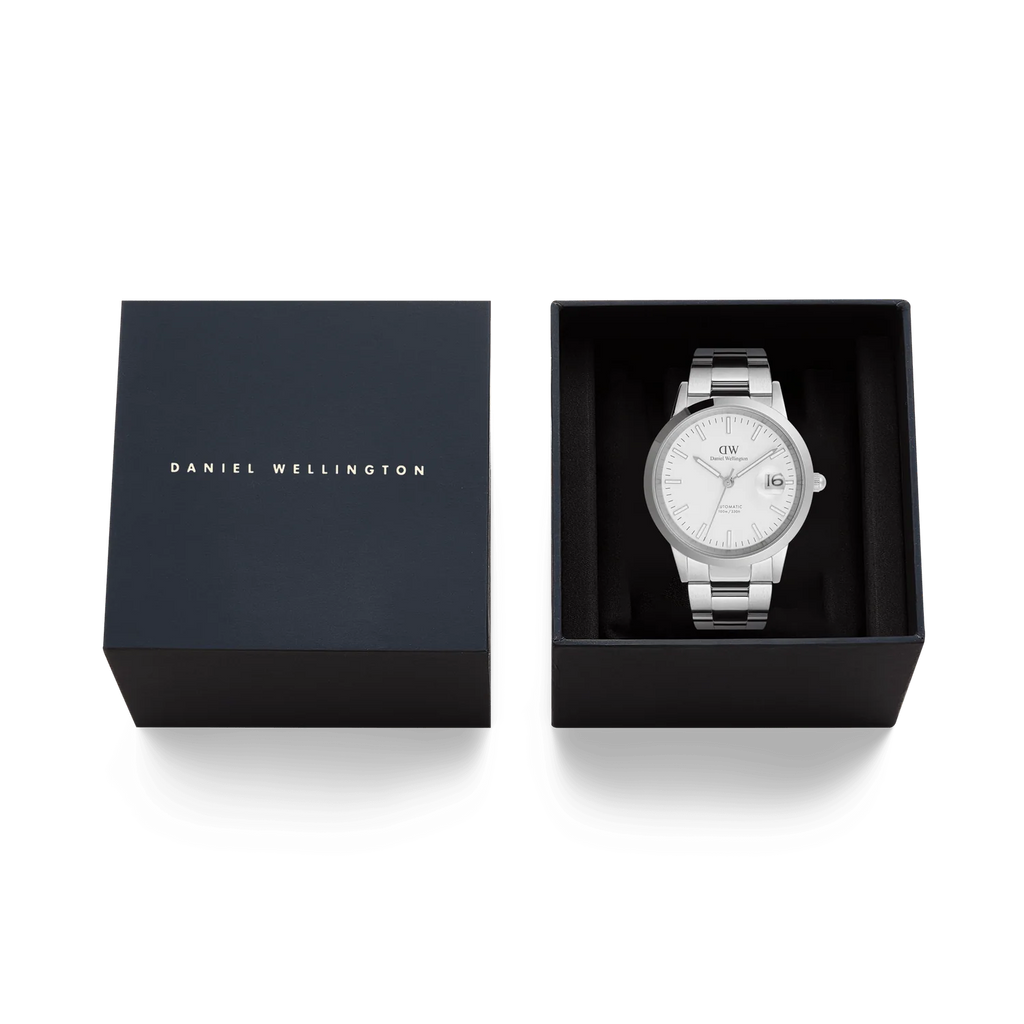Orologio Daniel Wellington Iconic Link Automatic Silver Quadrante Bianco DW00100754 Indossato | CICCO Gioielleria
