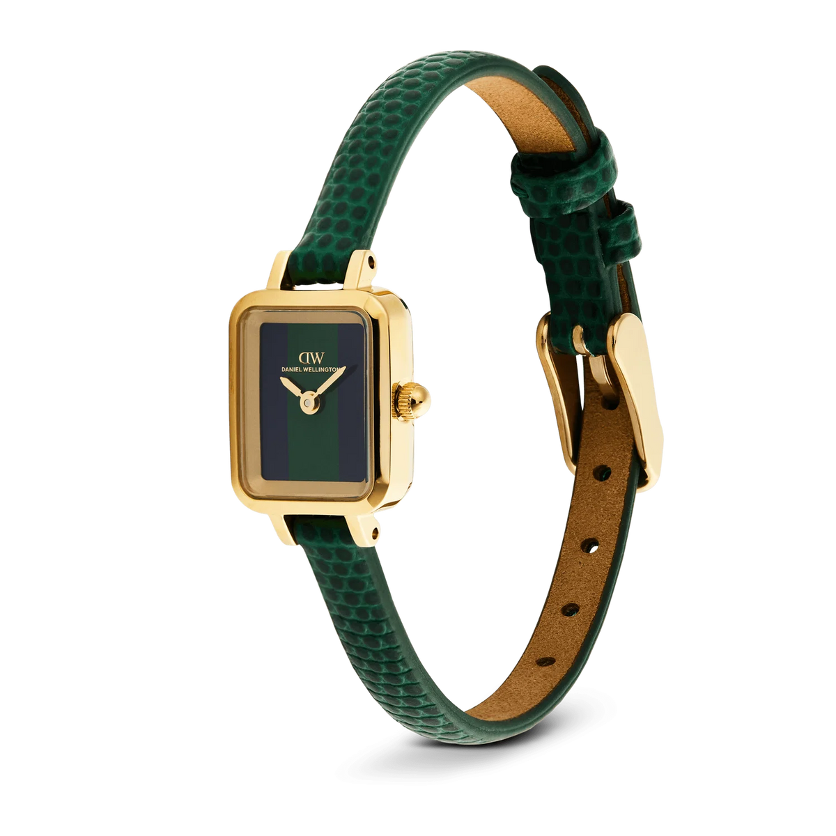Daniel Wellington DW00100958 vista laterale – Cinturino lizard verde smeraldo al polso