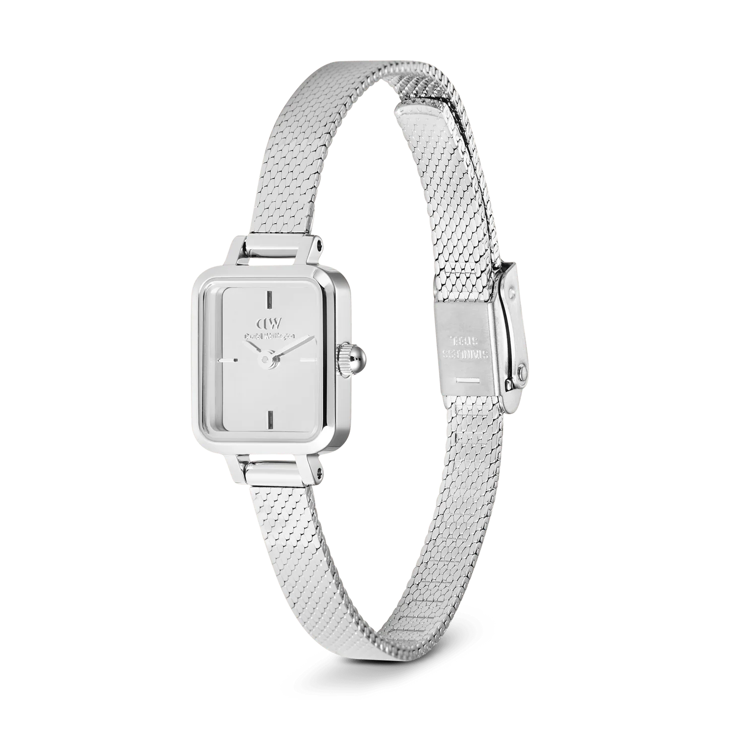 Orologio Daniel Wellington Quadro Mini Reflection Silver – Vista laterale – Cicco Gioielleria