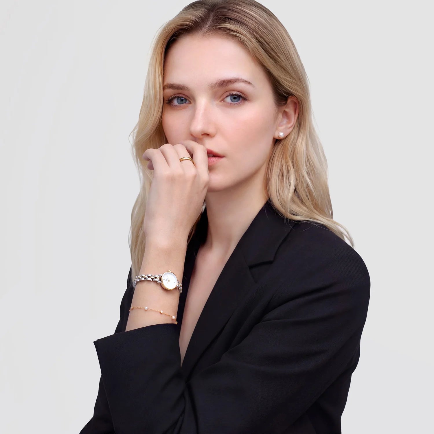 DW00100923 - Petite Mini Arch 3-Link Two Tone Gold