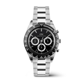 Daniel Wellington DW00100947 Iconic Tachymeter – Cronografo uomo 42mm quadrante nero lunetta tachimetro bracciale silver da CICCO Gioielleria